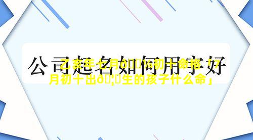 乙亥年七月🌼初十命格「7月初十出🦆生的孩子什么命」