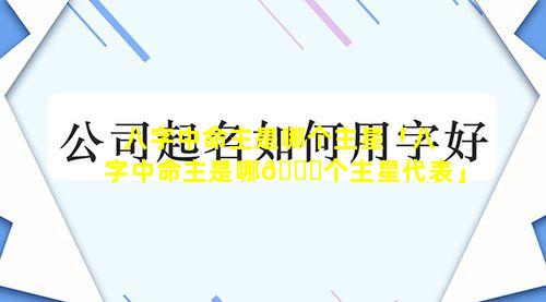 八字中命主是哪个主星「八字中命主是哪🐟个主星代表」