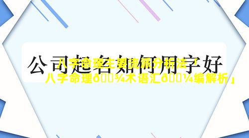 八字命理主要流派分析法「八字命理🌾术语汇🐼编解析」