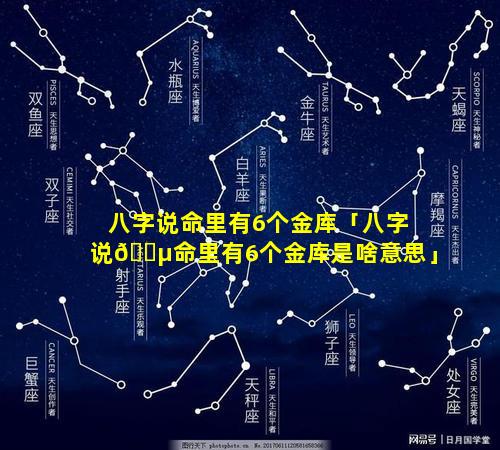 八字说命里有6个金库「八字说🐵命里有6个金库是啥意思」