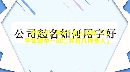 命格🦍带8个贵人好吗「八字命理中一🦊共有几种贵人」