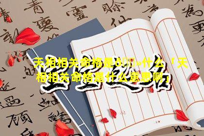 天相相关命格是🌻什么「天相相关命格是什么意思啊」