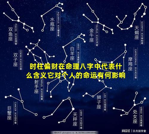 时柱偏财在命理八字中代表什么含义它对个人的命运有何影响