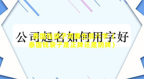 泰国钱袋子需要生辰八字（泰国钱袋子是正牌还是阴牌）