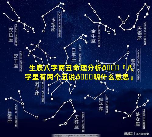 生辰八字两丑命理分析🐘「八字里有两个丑说🕊明什么意思」