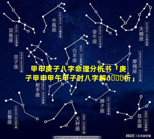 甲申庚子八字命理分析书「庚子甲申甲午甲子时八字解🐘析」