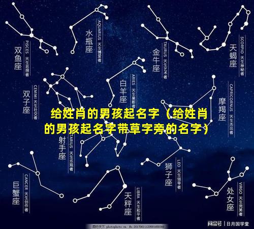 给姓肖的男孩起名字（给姓肖的男孩起名字带草字旁的名字）