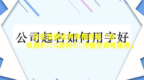 自在西游仙界命格搭配「自在西🐼游孙🐶悟空命格推荐」