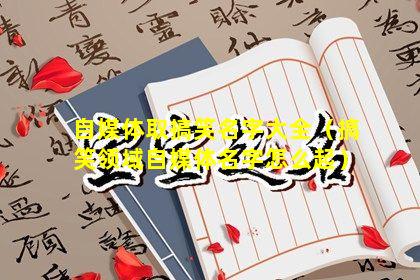 自媒体取搞笑名字大全（搞笑领域自媒体名字怎么起）